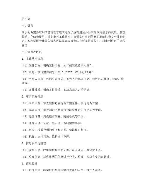 刑法公诉案件审判信息流程管理表(3篇)