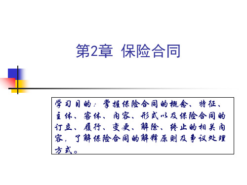 第二章保险合同PPT课件