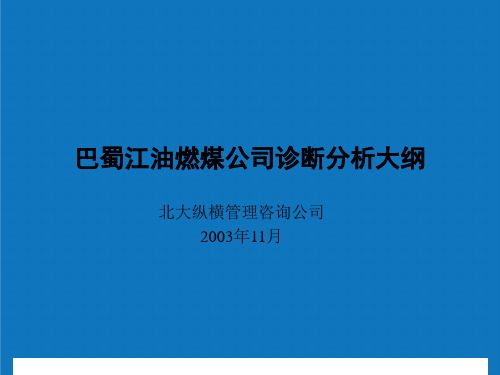 企业诊断-北大纵横—巴蜀江油燃煤巴蜀江油燃煤公司诊断分析大纲 精品