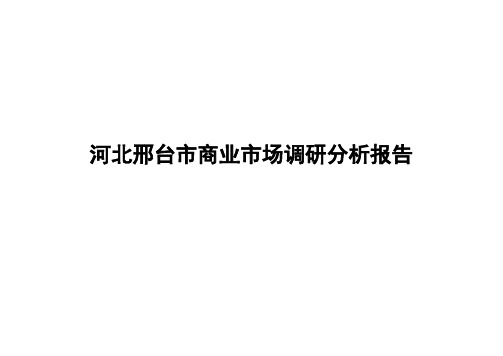 河北邢台市商业市场调研分析报告