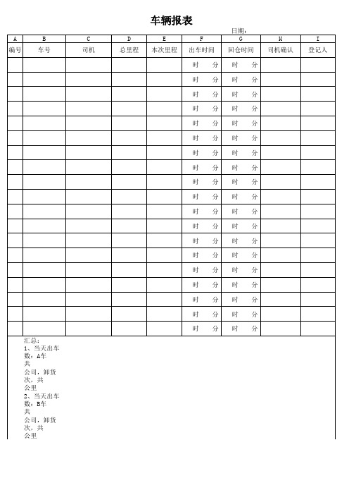 车辆报表