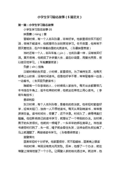 小学生学习励志故事（5篇范文）