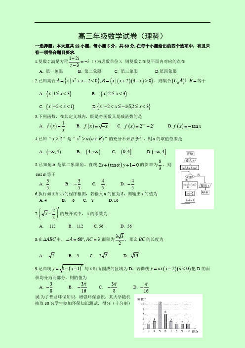 吉林省梅河口市第五中学2017届高三第二次模拟考试数学