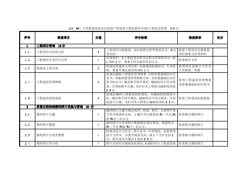 优质工程评分表