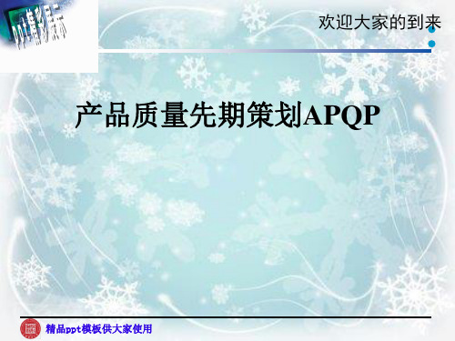 产品质量先期策划APQP