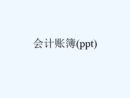 会计账簿(ppt)