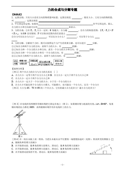 力的合成和分解