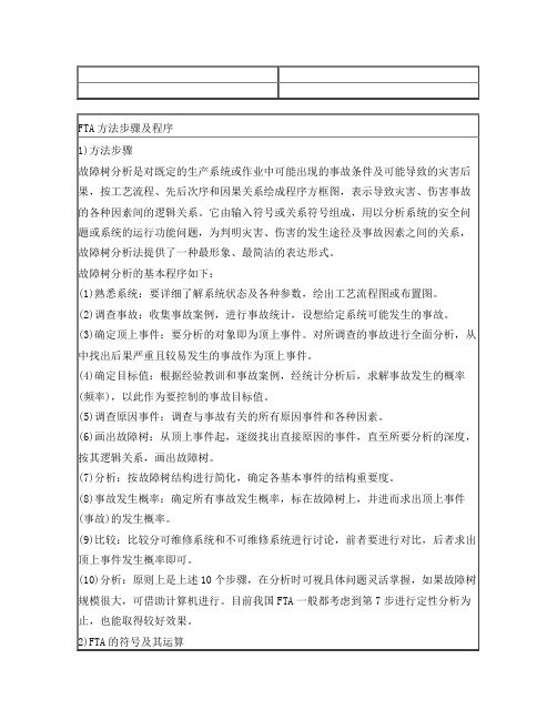 FTA方法步骤及程序