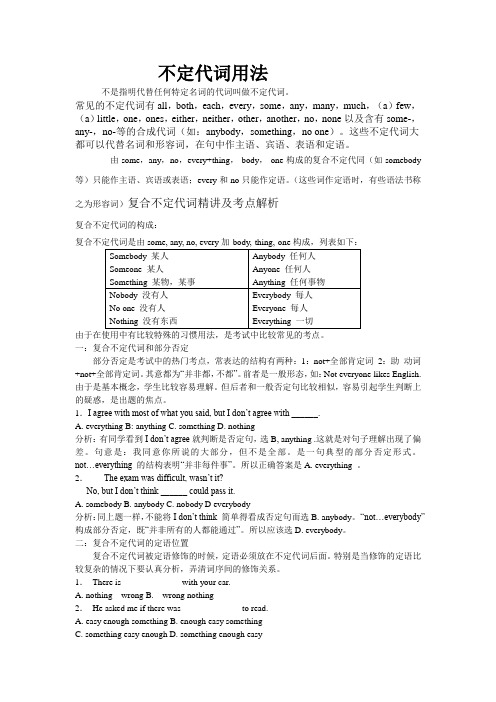 Unit1复合不定代词精讲及考点解析