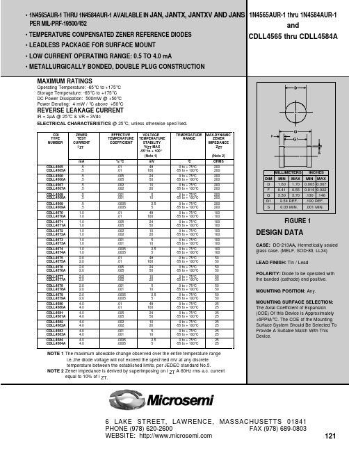 JANS1N4565AUR-1中文资料