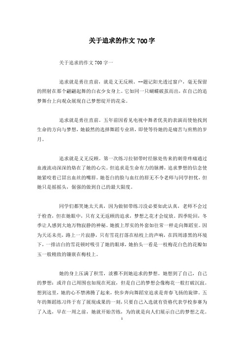 关于追求的作文700字