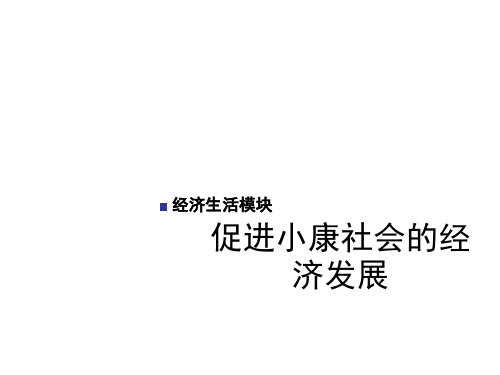 高一政治促进小康社会的经济发展1