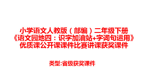 小学语文人教版(部编)二年级下册《语文园地四：识字加油站+字词句运用》优质课课件比赛讲课获奖课件n001