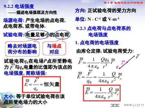 大学物理课件 2 电场强度的计算