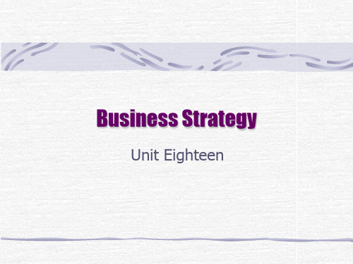 18 Business Strategy 商务现场口译课件20单元PPT