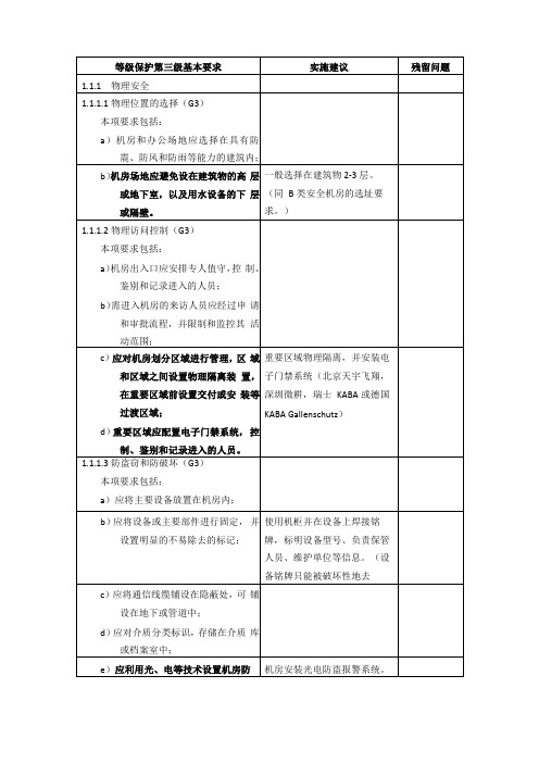 等级保护三级等保三级基本要求