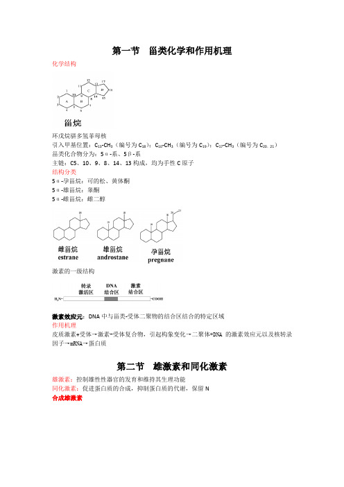 药综备考药物化学知识点 性激素和肾上腺皮质激素