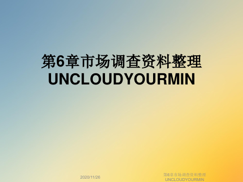 第6章市场调查资料整理UNCLOUDYOURMIN