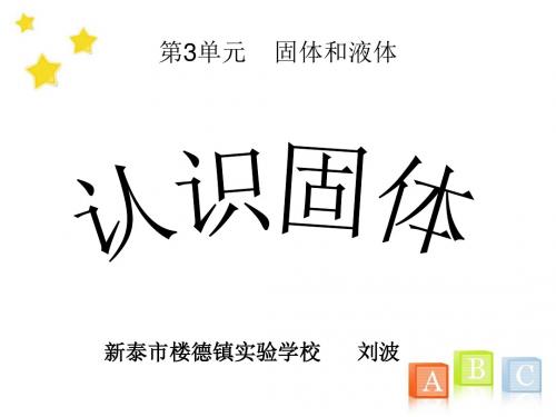 苏教版小学科学三年级下册《认识固体》课件