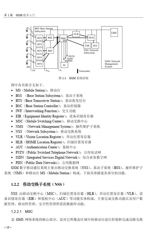 1.2.2 移动交换子系统(NSS)[共2页]