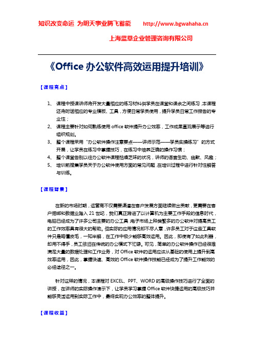 Office办公软件高效运用提升培训( 2019版)