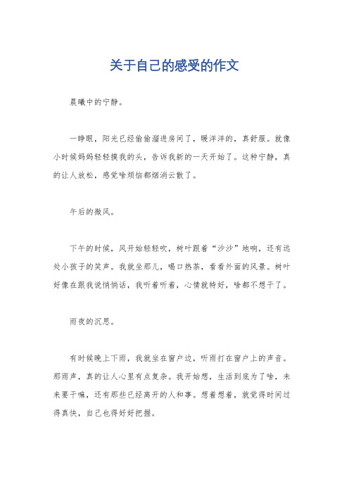 关于自己的感受的作文