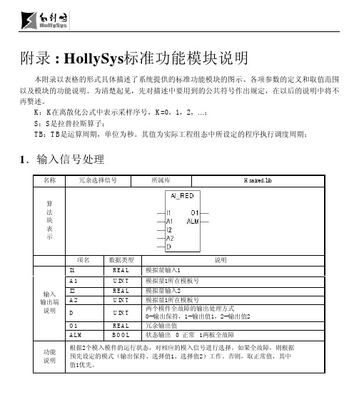 HollySys标准功能模块说明2