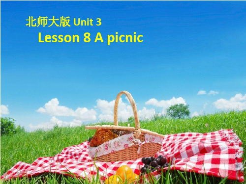 北师大版教材八年级英语下册 Unit 3 lesson 8 A Picnic 教学课件共15张PPT (共15张PPT)