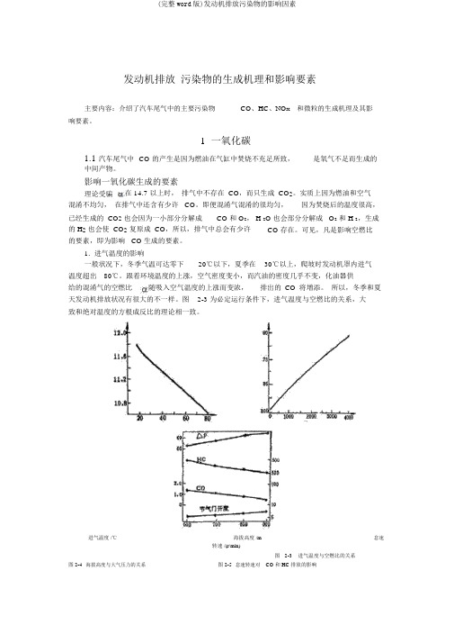 (完整word版)发动机排放污染物的影响因素