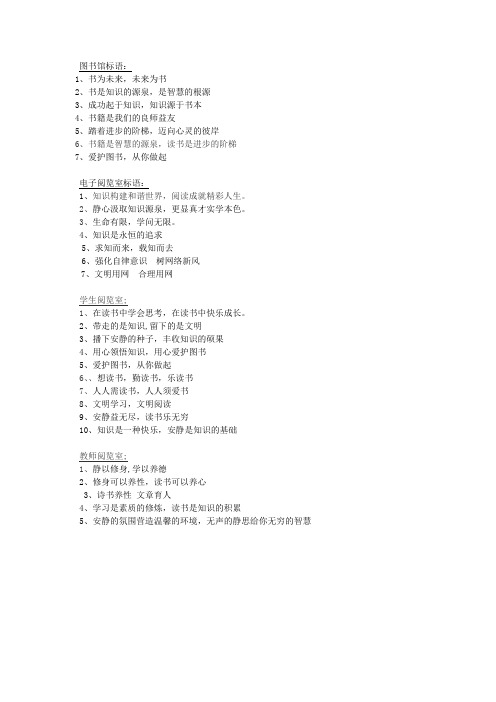 图书馆标语Microsoft Word 文档