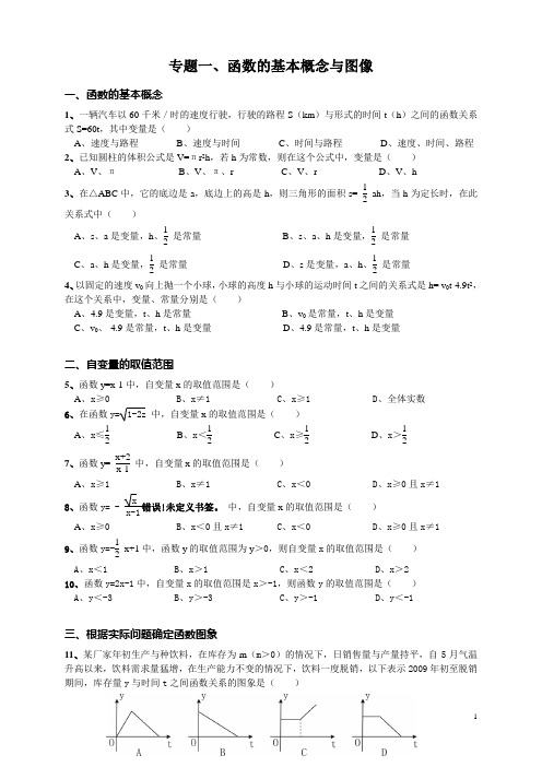 专题4 一次函数的基本概念与图像