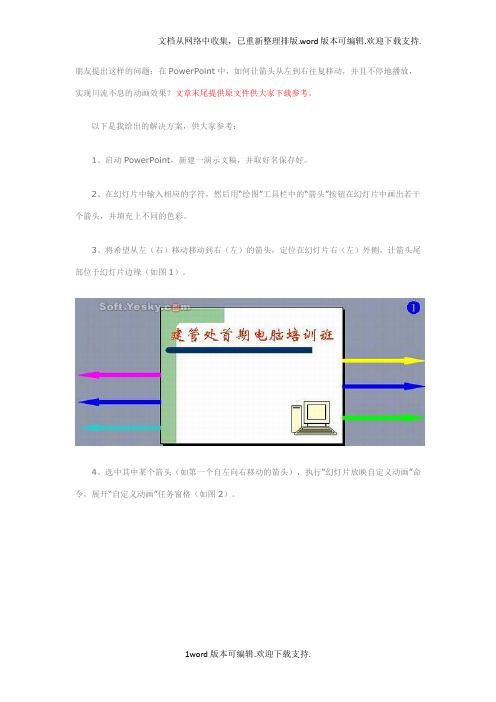 制作PPT的箭头穿梭效果