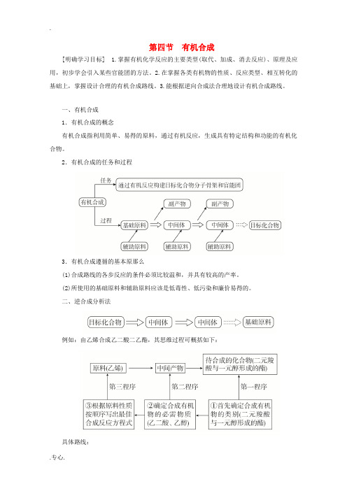 高中化学 第三章 烃的含氧衍生物 第四节 有机合成教案 新人教版选修5-新人教版高二选修5化学教案