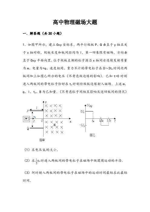 高中物理磁场大题