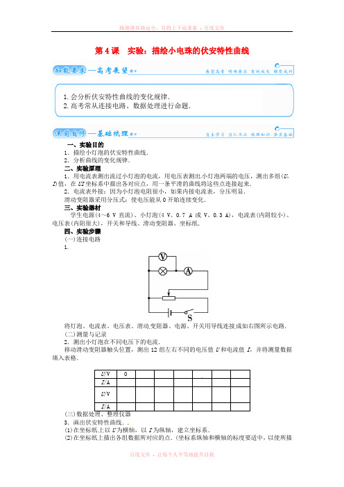 【金版学案】(广东版)2015届高考物理总复习(知能要求课前自修随堂训练)第八章第4课 实验 描绘小