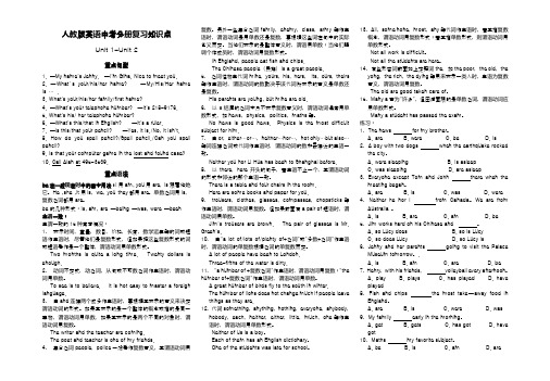 人教版初中英语中考复习知识点归纳总结全册