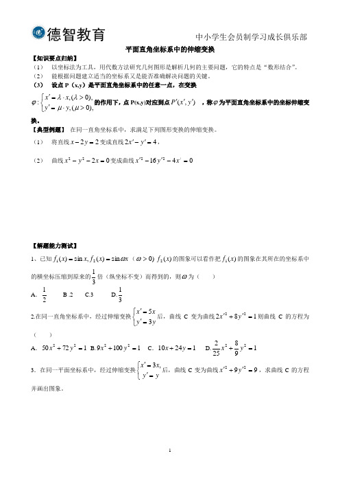 平面直角坐标系中的伸缩变换