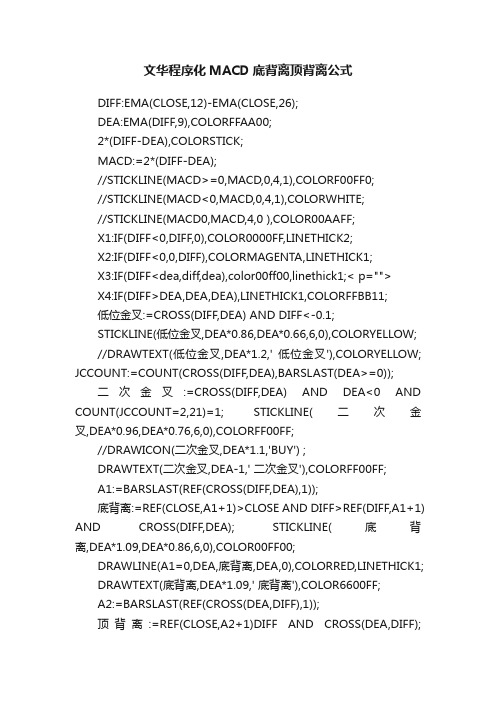 文华程序化MACD底背离顶背离公式