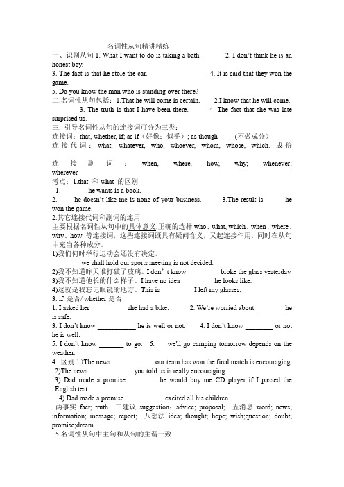 高考英语名词性从句讲练(无答案)