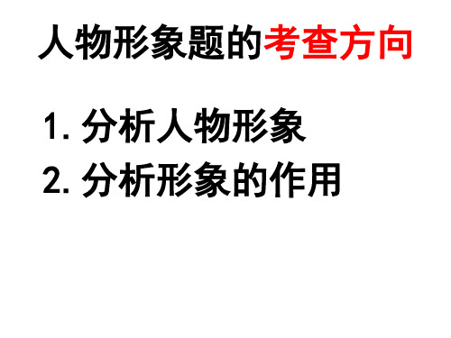 分析人物形象的技巧 ppt课件