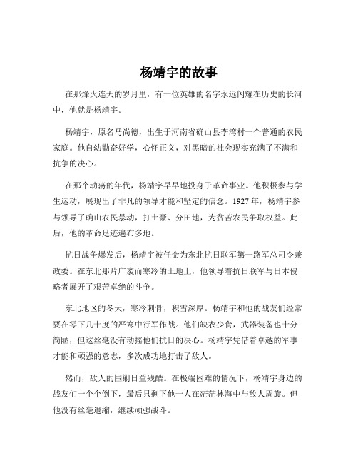 杨靖宇的故事