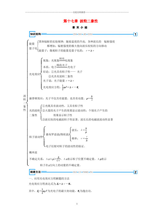 全国通用版2018-2019高中物理第十七章波粒二象性章末小结名师公开课学案新人教版选修3