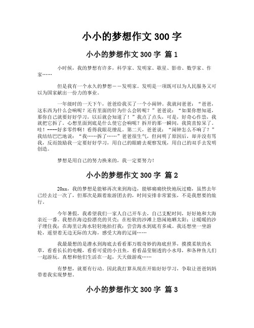 小小的梦想作文300字