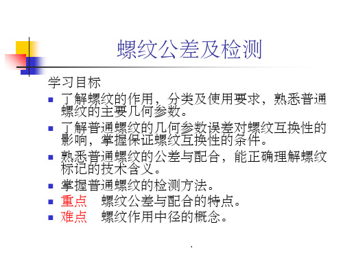 螺纹公差及检测ppt课件