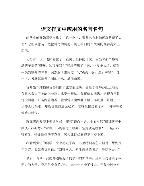 语文作文中应用的名言名句