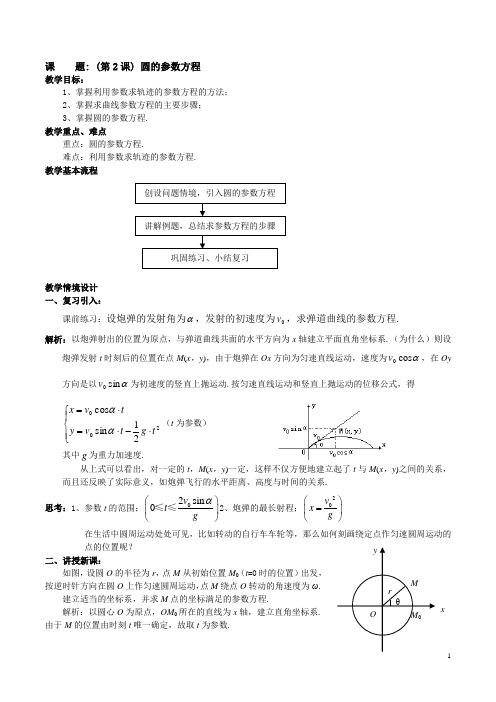 教案:圆的参数方程