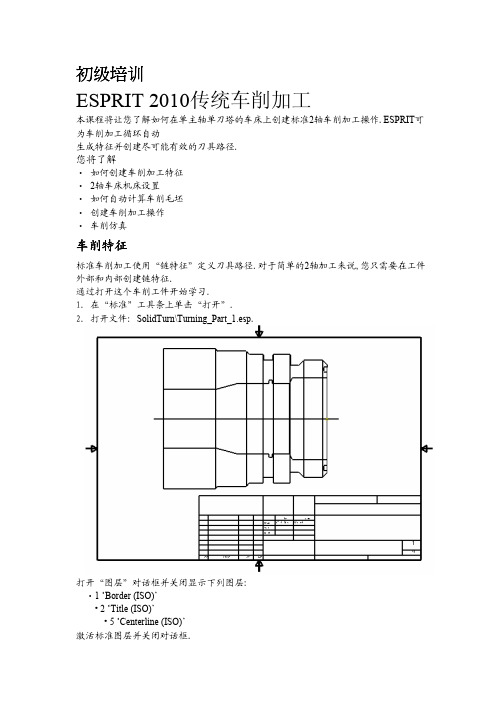 ESPRIT 初级培训-车削