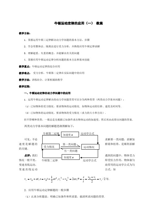 物理：《用牛顿运动定律解决问题一》教案新人教版必修