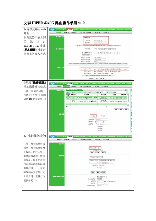 艾泰HiPER 4240G路由操作手册