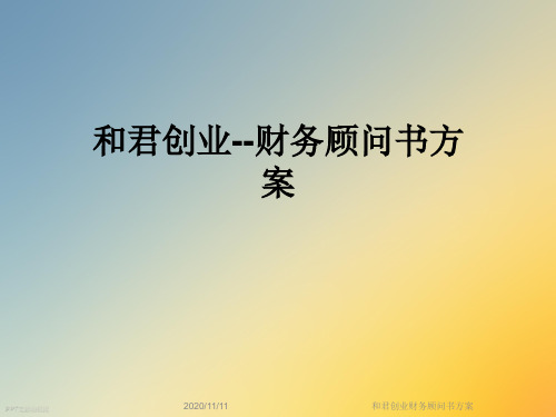 和君创业财务顾问书方案